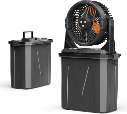 Portable Misting Fan with 9L Tank & 20,000mAh Battery - 3-Speed Outdoor Cooling for Patio, Camping, Golf Cart - 8H Mist, Lightweight 3.7lbs