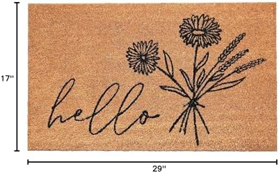 Calloway Mills Wildflower Bouquet Doormat, (Tan/Black, 17" x 29" x 0.60")