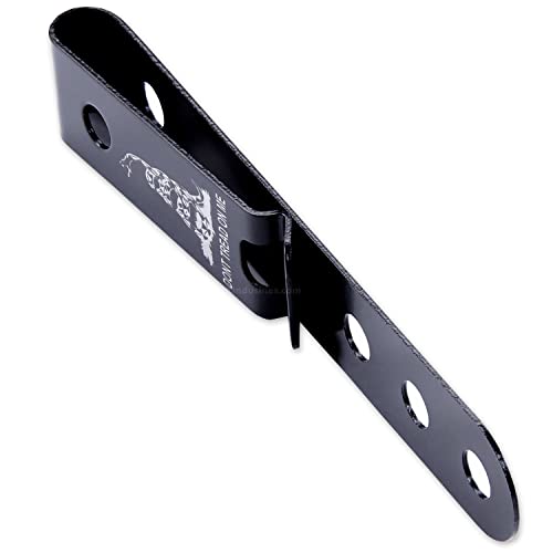 HolsterSmith Universal Metal Belt Clip for Holster Making - (Model 5) - (3-Hole) - (Tactical Black) - (w/Spartan Helmet Engraving) - (2 Pack)