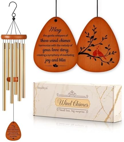 SteadStyle Happy Anniversary Decorations for Couples, Parents, Husband, Wife, Wedding Anniversary Keepsake Wind Chimes