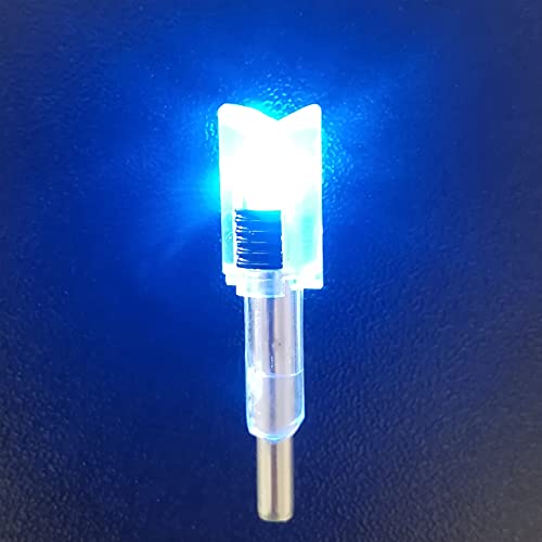 DEEPOWER Crossbow Lighted Nock with ON/Off Switch 4 Pack with .285”/.297”/.300”/.305” Bushings LED Nock Universal Fit for Bolts (Blue)