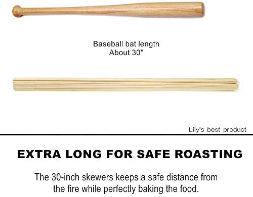 HOPELF 36" Natural Bamboo Skewers Sticks for Marshmallows，S'Mores，BBQ，Kabob，Grilling，Barbecue，Roasting，Camping.More Size Choices 6"/8"/10"/12"/14"/30"(100 PCS)