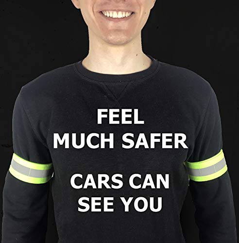 Reflective Bands for Arm, Wrist, Ankle, Leg. Reflector Bands. High Visibility Reflective Running Gear for Women and Men Cycling Walking Bike (Green - 10 Bands)