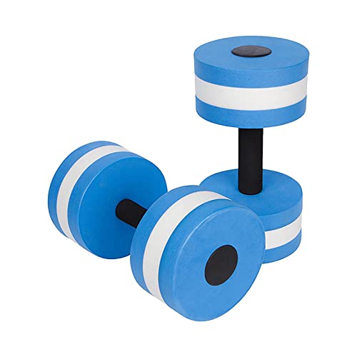 Lagukka Aquatic Dumbbell Set, 2PCS Water Dumbells Pool Resistance Water Fitness Equipment Foam Dumbbell Water Aerobics Fitness Equipment for Weight Loss Blue