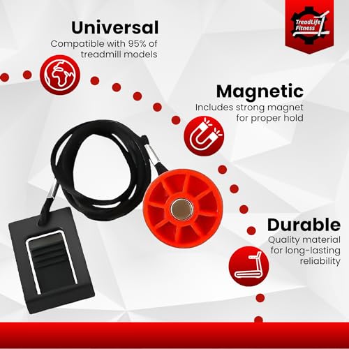 TreadLife Fitness Universal Treadmill Magnet Safety Key Replacement | Compatible with NordicTrack, Proform, Icon, Image, Weslo, Reebok, Epic, Golds Gym, Freemotion, Healthrider Treadmills, and More