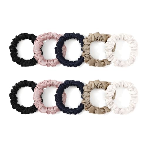 LILYSILK Silk Hair Scrunchies/Ties for Frizz & Breakage Prevention, 100% Mulberry, No Damage, Elastic ponytail Holders, 1Pc, Claret
