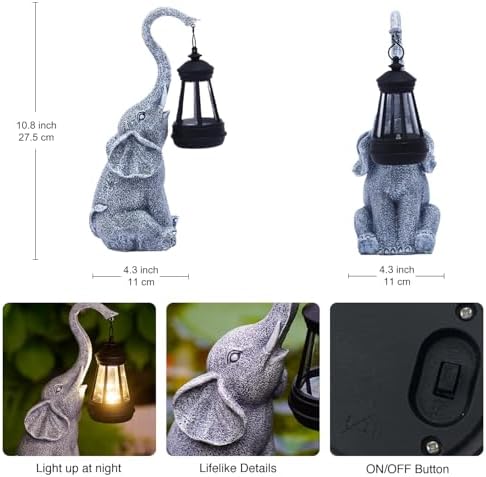 Goodeco Elephant Statue for Garden Decor with Gift Appeal - Ideal Gifts for Women, Mom or Birthdays, Beautifully Crafted Outdoor & Home Decor to Wow Your Guests (11" Elephant)