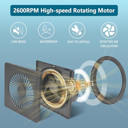 Solar Fan,25W Solar Panel+8" High Speed Solar Powered Fan with Bracket,Solar Fan for Chicken Coop with Power Adapter,Waterproof Solar Exhaust Fan,Solar Power Fan for Greenhouse,Shed(Grey)
