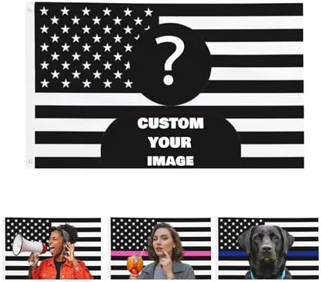 Custom Black and White America Flag 3X5 Ft Personalized Flags Design Your Image Funny Tapestry Poster For Decorate Clubs Concerts Bars University Dormitories Living Rooms Bedrooms