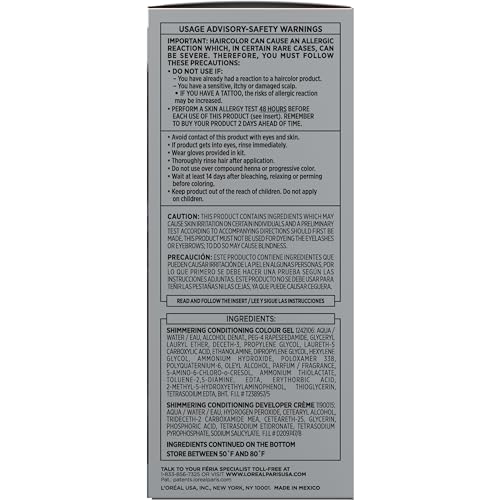 L'Oreal Paris Feria Multi-Faceted Shimmering Permanent Hair Color, 521 Cool Amethyst, Pack of 1 Hair Dye Kit