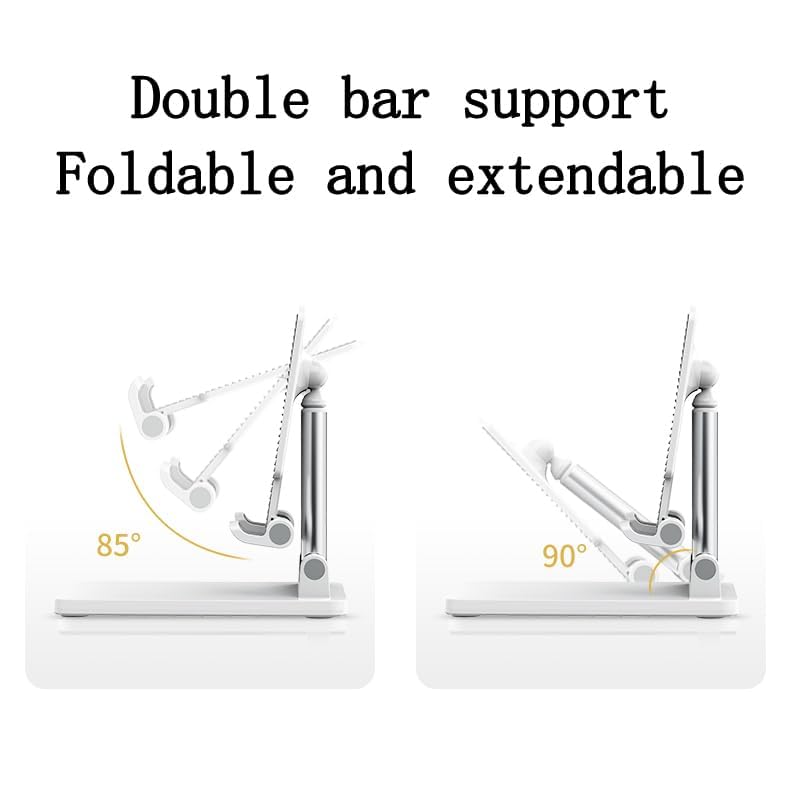 Leavnea Cell Phone Stand,Adjustable Angle Height Phone Honder for Desk,Fully Foldable Portable Phone Mount,Compatible with All Mobile Phones and Small Tablet.