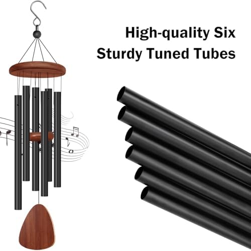 2 Pack Wind Chimes for Outside, Memorial Wind Chimes with 6 Aluminum Tubes, Sympathy Wind Chime Outdoor Gift Decoration for Garden Patio Yard