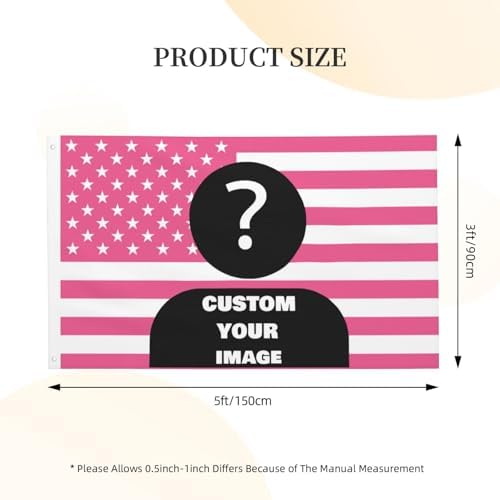 Custom Pink American Flag 3x5 Ft,Personalize Flags Design Your Image,Custom America Flags for Bedroom,Funny Tapestry Poster For Decorate Clubs Concerts Bars University Dormitories Living Rooms