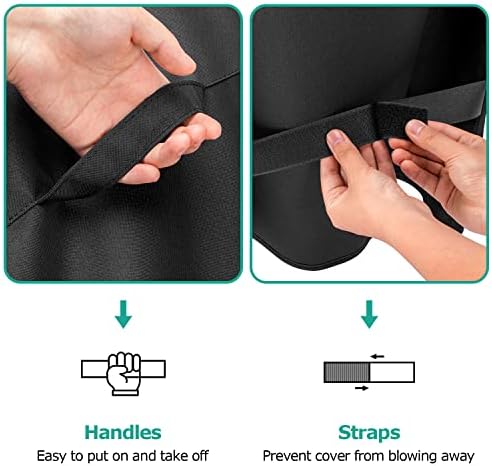 SunPatio Barbecue Grill Cover 65 Inch, Outdoor Heavy Duty Waterproof Charcoal Gas Grill Cover, Fade Resistant, All Weather Protection Compatible for Weber Charbroil Nexgrill and More, Black