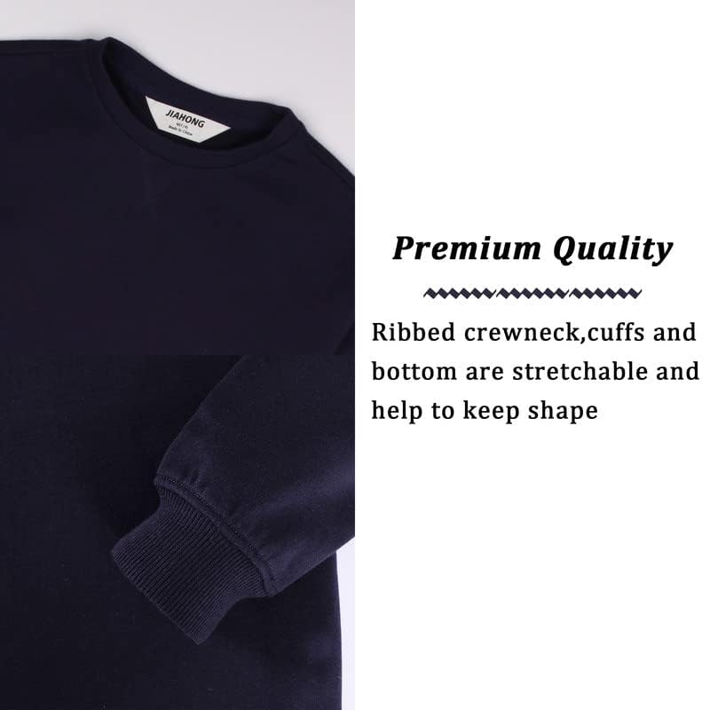 JIAHONG Kids Crewneck Sweatshirts Fleece Soft Sweatshirt Long Sleeve Pullover Winter Boys or Girls 3-12 Years Navy XS