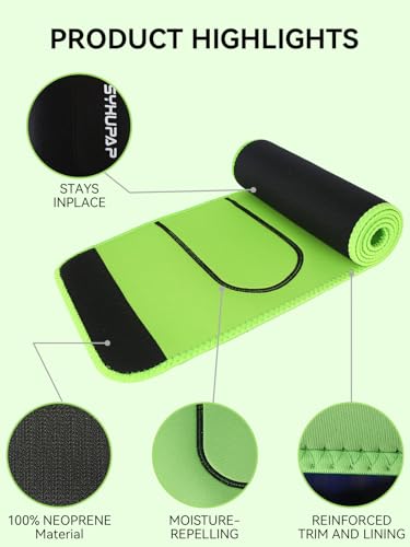 SYXUPAP Waist Trimmer for Women and Men,Waist Trainer for High-Intensity Training & Workouts, Size M Green