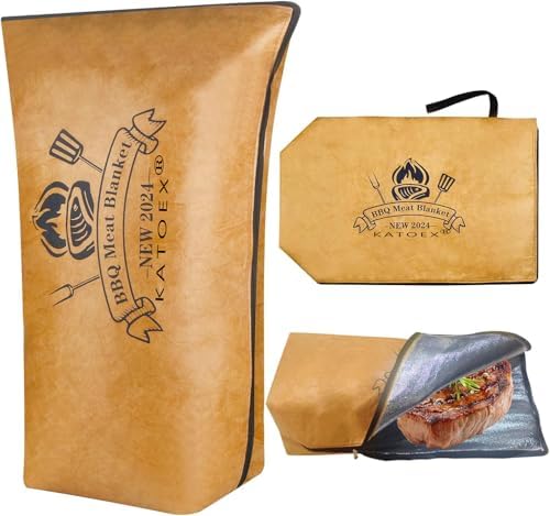 BBQ Blanket for Resting Meat, BBQ Brisket Blanket Meat Resting Blanket for Smoking, Grilling Meat Insulated Resting Bag with Wide Mouth for Large Brisket/Turkey (Regular 21in)