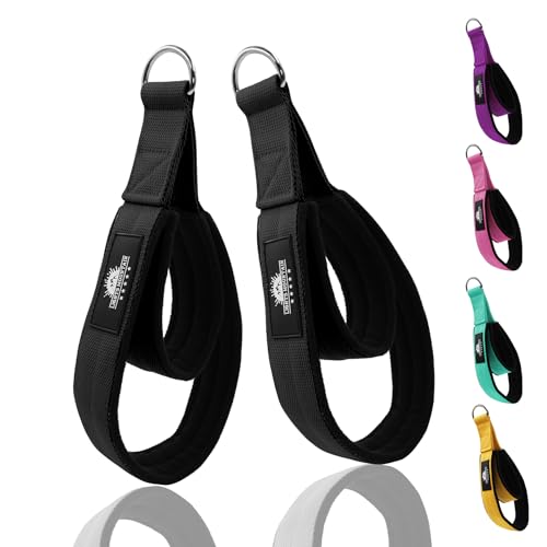 Lights Mountain 1 Pair Pilates Double Loop Straps for Reformer, Fitness D-Ring Straps Handle, Yoga Exercise Accessories for Home Gym Workout