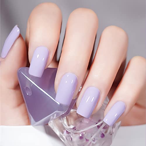 VENALISA 15ml Purple Gel Nail Polish, Light Purple Gel Polish Pastel Purple Color Soak Off UV LED Nail Gel Polish Nail Art Starter Manicure Salon DIY at Home, 0.53 OZ