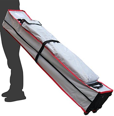 Eurmax USA Heavy Duty Wheeled Bag Pop up Canopy Tent Universal Rolling Storage Bag with Handles for 10x10 Canopy Instant Tent(Light Grey)