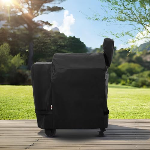 Unicook Pellet Grill Cover Compatible with Traeger Pro 22 Series & Pro 575, Heavy Duty Waterproof BBQ Grill Cover, Weather Resistant Outdoor Wood Pellet Smoker Protector, Black