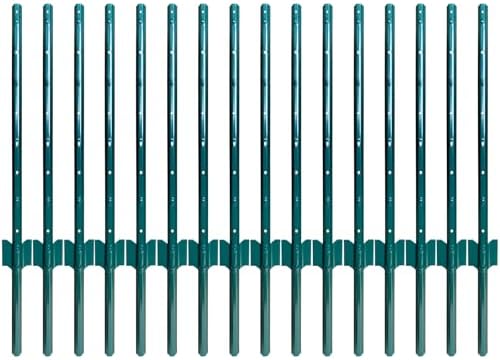 ARIFARO Fence Posts 3 Feet Sturdy Duty Metal Fencing Poles, Pack of 16, No Dig Garden U Post for Wire Fencing Steel Post for Yard, Outdoor Wire