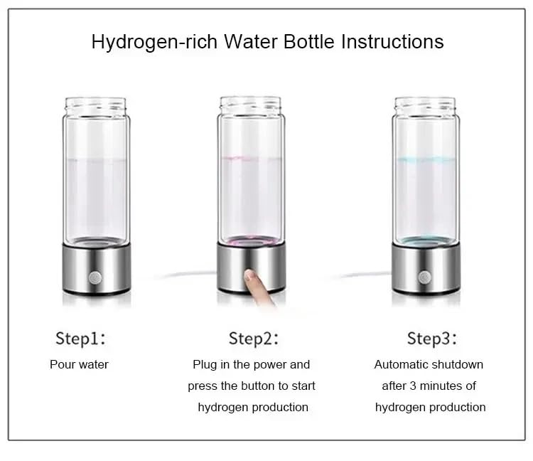 AURUM LIFE Premium Dual Mode Hydrogen Water Bottle, Portable Hydrogen Generator, 1800PPB 550ML Ion Water Bottle Hydro Water Suitable for Office,Travel & Daily Workout, Energy Booster with Hydrogen