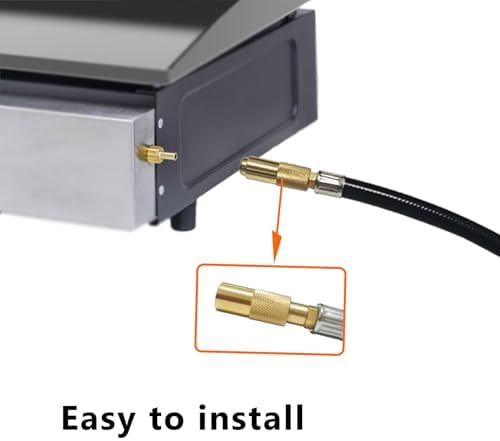 6 FT Propane Adapter Hose Regulator Kit for Blackstone 17in and 22in Tabletop Griddle to 20 lb Tank, Griddle Adapter Hose Replacement Parts with QCC1, Compatible with Blackstone 5471 Propane Hose