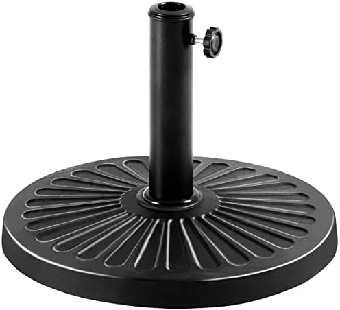 Yaheetech 17.5'' Antiqued Patio Umbrella Base 22-lbs Outdoor Heavy Duty Round All-Weather Umbrella Base Stands for Patio, Outdoor, Black