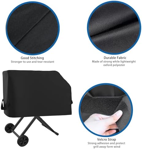 Griddle Cover for Blackstone 22” On The Go Scissor-Leg Griddle with Hood and Stand, Heavy Duty Waterproof Cover for Blackstone 1935 22inch Scissor Cart Griddle, Outdoor BBQ Grilling Cover