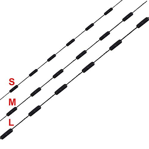 Outus 1200 Pieces Fishing Rubber Bobber Beads Stopper 6 in 1 Float Sinker Stops (Black Column Shape, Small)