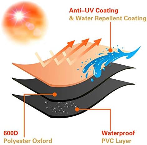 Vailge Waterproof Patio Chaise Lounge Cover, 600D Heavy Duty Outdoor Lounge Chair Covers,UV Resistant Patio Furniture Covers,2 Pack-Medium,Beige & Brown