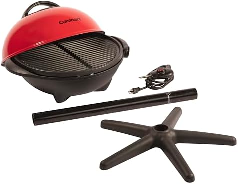 Cuisinart Indoor/Outdoor Electric Grill, 2-in-1 Portable BBQ with Nonstick Cooking Surface, Electric Grill Outdoor with Adjustable Heat, Stand/Tabletop Options for Cookouts, Barbecues, Small Spaces