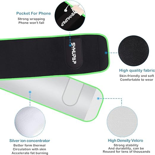 SYXUPAP Waist Trimmer for Women and Men,Waist Trainer for High-Intensity Training & Workouts, Size M Silver