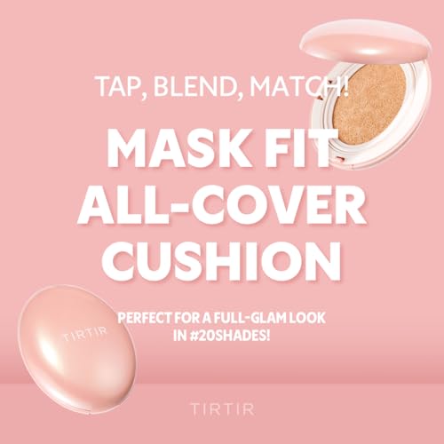 [*Mini Size*] TIRTIR All Cover Pink Cushion | Korean Cushion Foundation, (#25N Mocha, 0.15 Fl Oz)