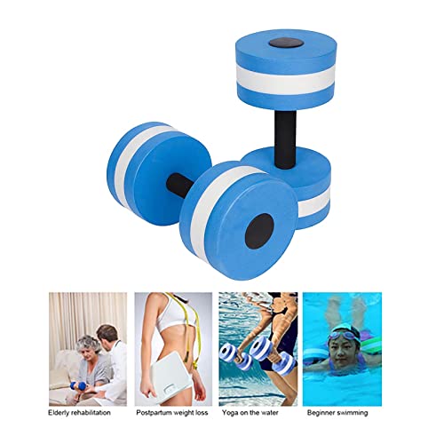 Lagukka Aquatic Dumbbell Set, 2PCS Water Dumbells Pool Resistance Water Fitness Equipment Foam Dumbbell Water Aerobics Fitness Equipment for Weight Loss Blue
