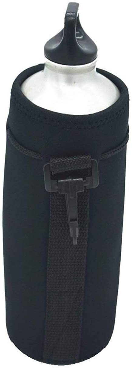 Water Bottle Sleeve, Protable Neoprene Insulated Water Bottle Cooler Cooler Carrier Cover Sleeve Tote Bag Pouch Holder Strap for Kid Children Women MEN Biker (BLACK 2 PACK)