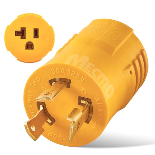 Shore Power NEMA L5-30P to 5-15/20R RV Generator Adapter MECMO Marine 30 Amp to 110 15 Amp Household Regular Connector, 30A 3 Prong Twist Lock Locking Generator Male L5-30P to 5-15R 5-20R Female Cord