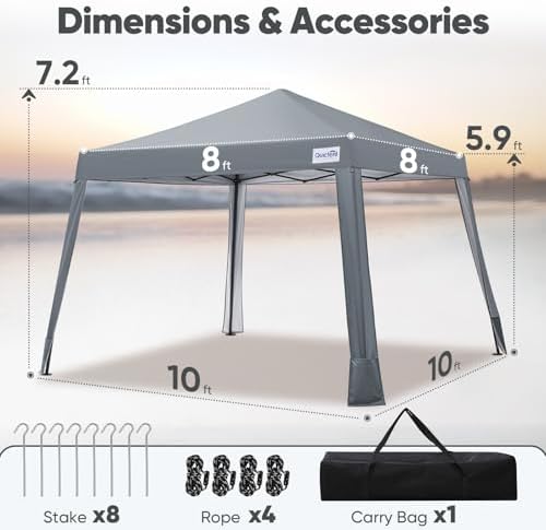 Quictent 10x10 Pop Up Canopy Tent Lightweight, Portable, and Versatile for Beach and Sporting Events with Sun Protection and Easy Setup