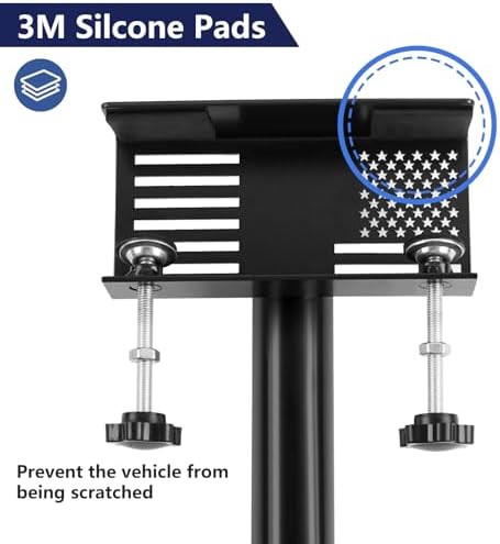 Flagpole Holder for Truck Bed, No Drilling Pickup Truck Flagpole Mount in Bed,Trailer Bed Flag Holder, Fit Up to 1.3 Inch Flag Pole (Black, Pack of 2)