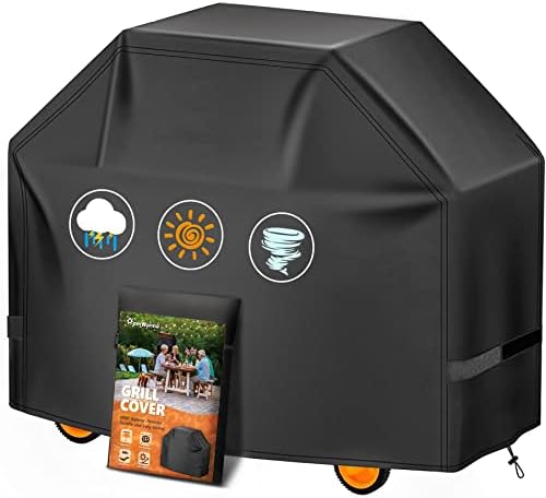 Grill Cover 60 Inch - Superior BBQ Cover for Weber Genesis 300 Series Gas Grill - 600D Outdoor Barbecue Covers for Weber Genesis ii 300, Dyna-glo, Char-Broil, Nexgrill, Monument and Brinkmann