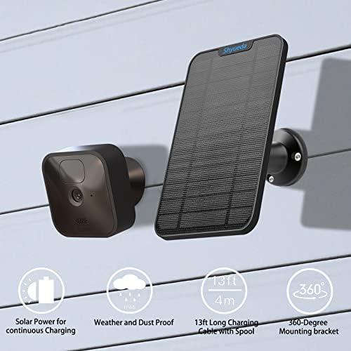 4W Solar Panel Charging Compatible with Blink Outdoor(3rd Gen) /xt xt2 Camera, with 13.1ft Waterproof Charging Cable, IP65 Weatherproof,Includes Secure Wall Mount(3-Pack)