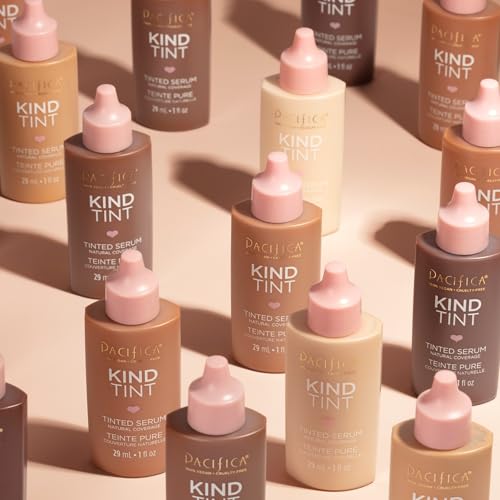Pacifica Tinted Moisturizer – Kind Tint Serum, Lightweight Hydrating Foundation with Vegan Collagen & Hyaluronic Acid for Dewy Glow, Buildable Coverage, Vegan, 1 fl oz (Shade 22)