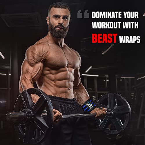 BEAST RAGE Lifting Wrist Straps for Weightlifting, Weight Lifting Straps Gym Power Workouts Lifting Straps Padded Cotton Men Women Supportive Lift Deadlift Straps Hard Pull Exercise Straps (Black)
