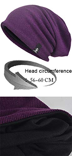 VECRY Mens Slouchy Beanie Knit Skull Cap Long Baggy Hip-hop Winter Summer Hat B305 (Navy)