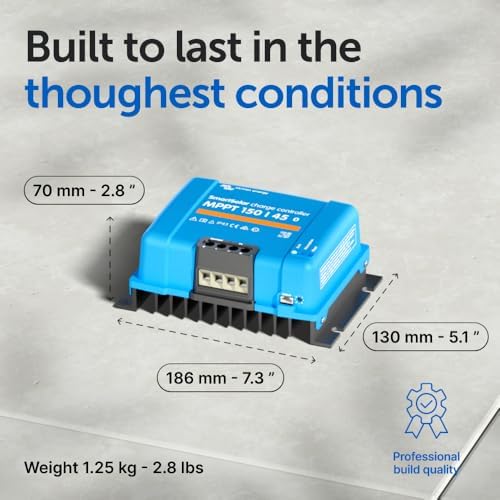 Victron Energy SmartSolar MPPT Solar Charge Controller (Bluetooth) - Charge Controllers for Solar Panels - 150V, 45 amp, 12/24/36/48-Volt
