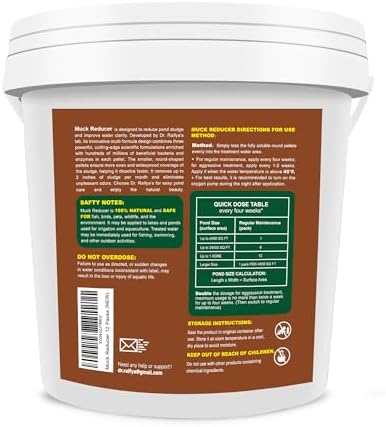 Dr.Raifya’s Muck Reducer Pellets 6 LB - Natural Pond Sludge Solution, Experience The Pure Water & Fresh Odor, Easy to Use, Beneficial Bacteria Safe for Fish, Lake & Outdoor Ponds, 6-Month Supply