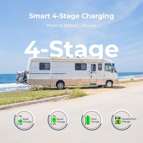 Renogy Wanderer 10A Solar Charge Controller - 12V/24V PWM Auto-Detect, LCD Display, USB & Lithium Support, Waterproof for RV Marine Off-Grid
