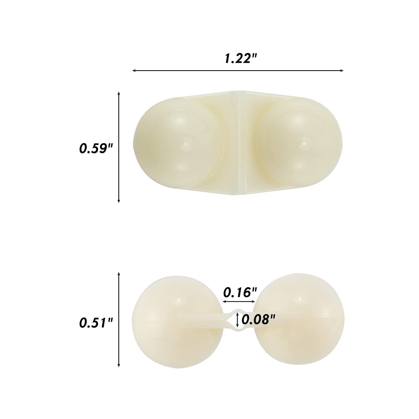 Alwonder 20 Pack Fishing Double Rattle Beads, Catfish Rig Fishing Attractants Portable Plastic Fishing Beads Fishing Bells Accessory for Catfish Striper Bass Pompano, White