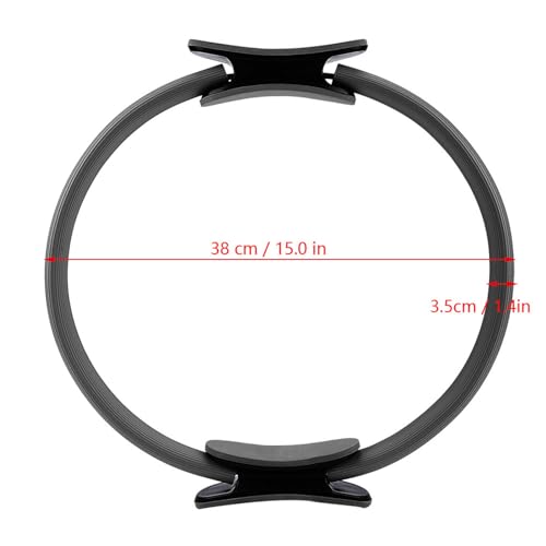 Gavigain Yoga Circle 4 Color Double Grip Yoga Pilates Ring Resistance Circle Portable Fitness Circle for Thigh and Leg Fitness Muscle Lines (Black)